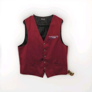 Vintage Red Uniform Button Front Vest Wade Tours Bus Driver Embroidered